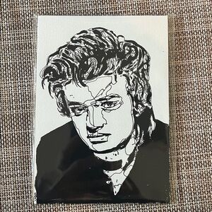 Steve Harrington Stranger Things Black and White Original 5x7 pen and paint art